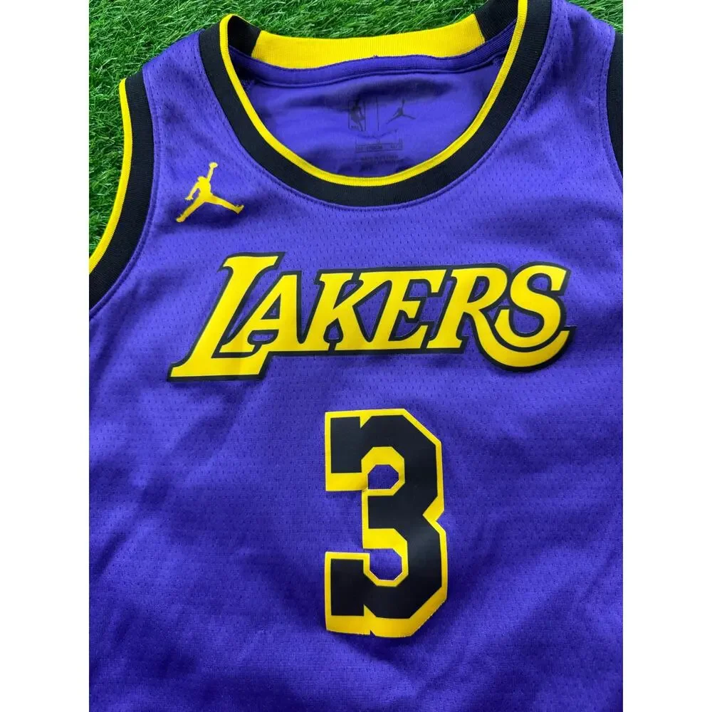 Nike Jordan Anthony Davis Lakers Statement Jersey Purple Size L 48 #3 Casual